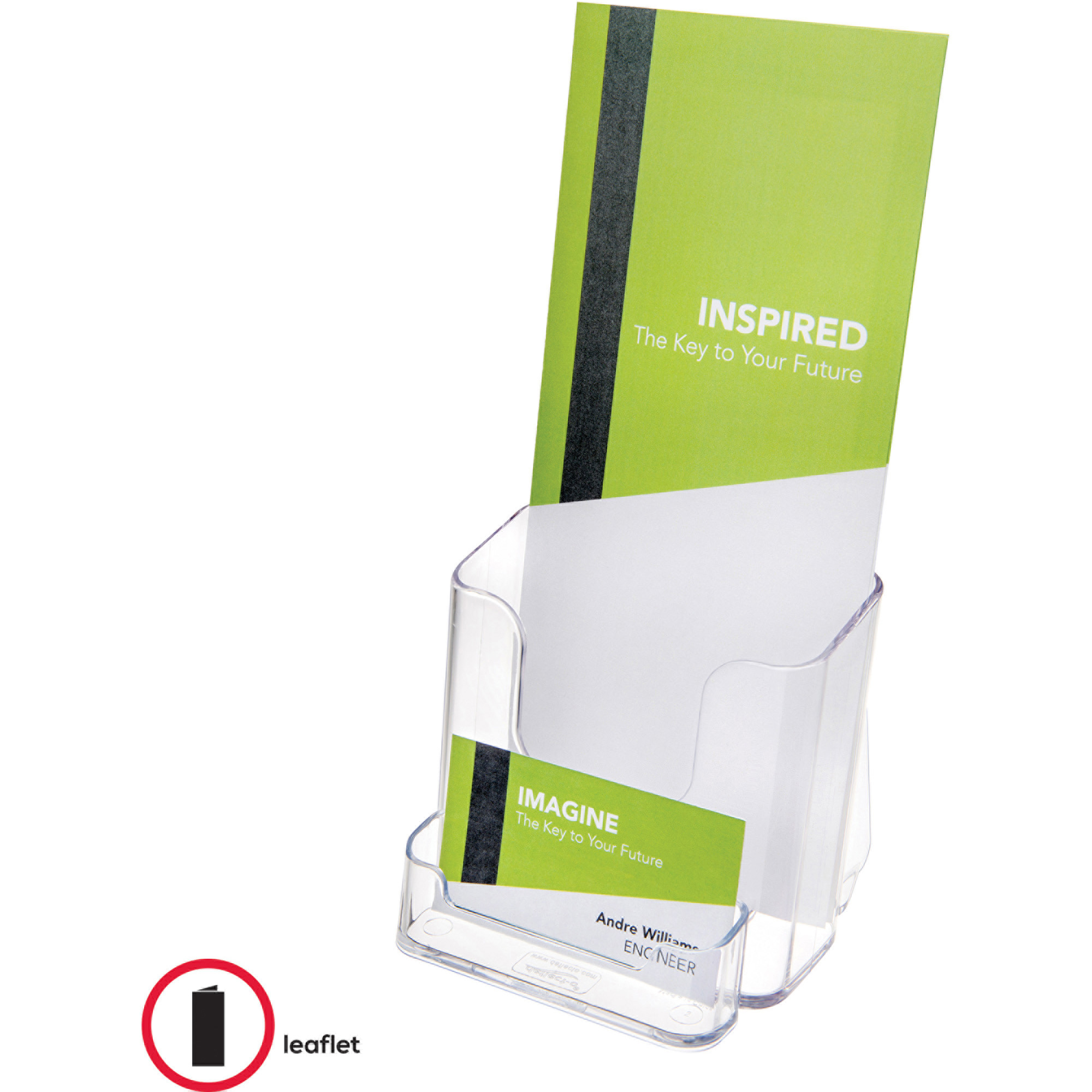 Deflect-o Countertop Leaflet Holder With Business Card Holder